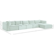 Meridian Furniture 5-Piece Mint Corduroy Performance Fabric Modular Sectional