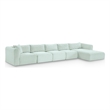 Meridian Furniture 5-Piece Mint Corduroy Performance Fabric Modular Sectional