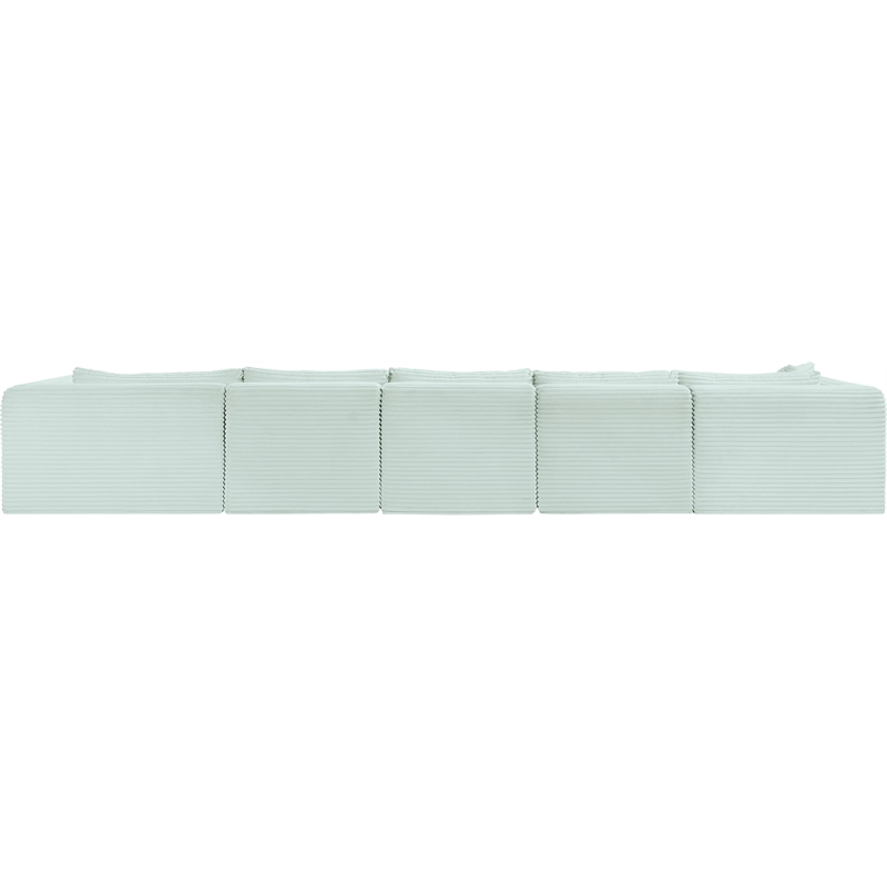 Meridian Furniture 5-Piece Mint Corduroy Performance Fabric Modular Sectional