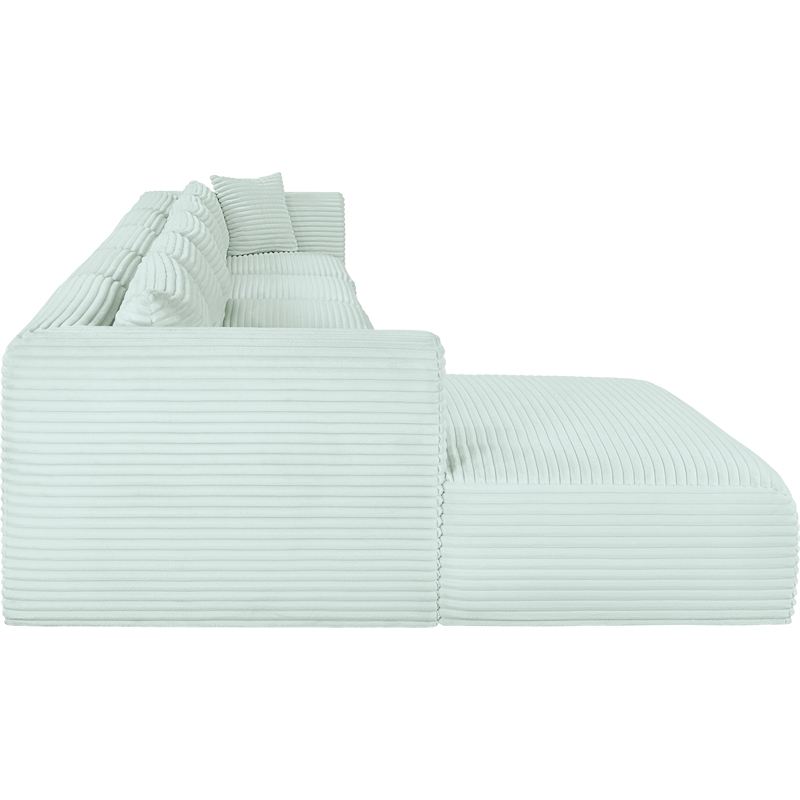 Meridian Furniture 5-Piece Mint Corduroy Performance Fabric Modular Sectional