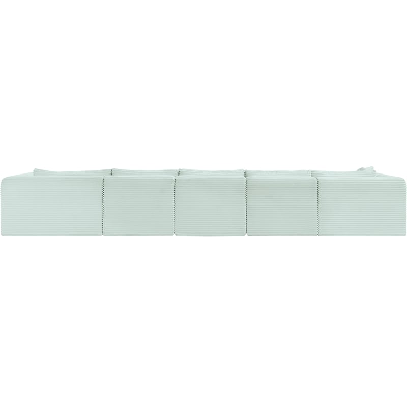 Meridian Furniture 5-Piece Mint Corduroy Performance Fabric Modular Sectional