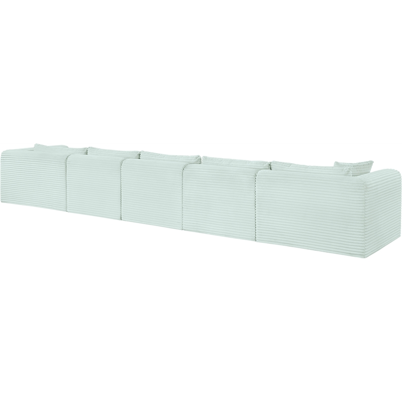 Meridian Furniture 5-Piece Mint Corduroy Performance Fabric Modular Sectional