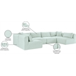 Meridian Furniture 6-Piece Mint Corduroy Performance Fabric Modular Sectional