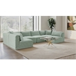 Meridian Furniture 6-Piece Mint Corduroy Performance Fabric Modular Sectional
