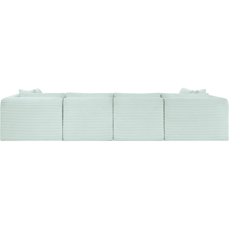 Meridian Furniture 6-Piece Mint Corduroy Performance Fabric Modular Sectional