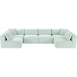 Meridian Furniture 6-Piece Mint Corduroy Performance Fabric Modular Sectional