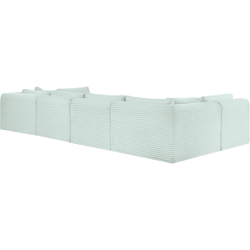 Meridian Furniture 6-Piece Mint Corduroy Performance Fabric Modular Sectional