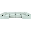 Meridian Furniture 6-Piece Mint Corduroy Performance Fabric Modular Sectional