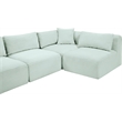 Meridian Furniture 6-Piece Mint Corduroy Performance Fabric Modular Sectional
