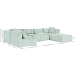 Meridian Furniture 6-Piece Mint Corduroy Performance Fabric Modular Sectional