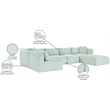 Meridian Furniture 6-Piece Mint Corduroy Performance Fabric Modular Sectional