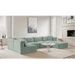 Meridian Furniture 6-Piece Mint Corduroy Performance Fabric Modular Sectional