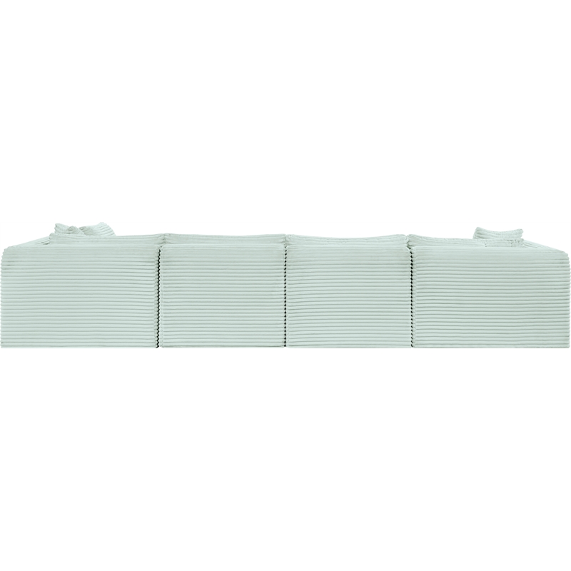 Meridian Furniture 6-Piece Mint Corduroy Performance Fabric Modular Sectional