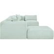Meridian Furniture 6-Piece Mint Corduroy Performance Fabric Modular Sectional