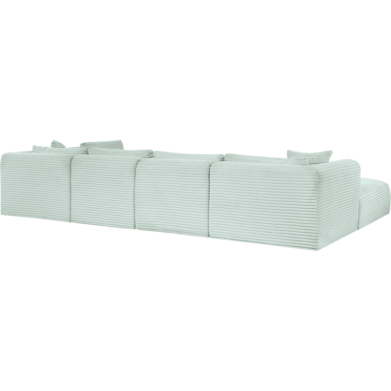 Meridian Furniture 6-Piece Mint Corduroy Performance Fabric Modular Sectional