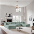 Meridian Furniture 6-Piece Mint Corduroy Performance Fabric Modular Sectional