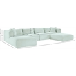 Meridian Furniture 6-Piece Mint Corduroy Performance Fabric Modular Sectional