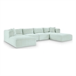 Meridian Furniture 6-Piece Mint Corduroy Performance Fabric Modular Sectional