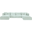 Meridian Furniture 6-Piece Mint Corduroy Performance Fabric Modular Sectional
