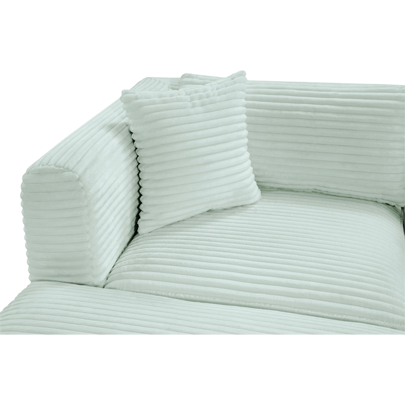 Meridian Furniture 6-Piece Mint Corduroy Performance Fabric Modular Sectional