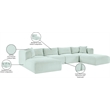Meridian Furniture 6-Piece Mint Corduroy Performance Fabric Modular Sectional