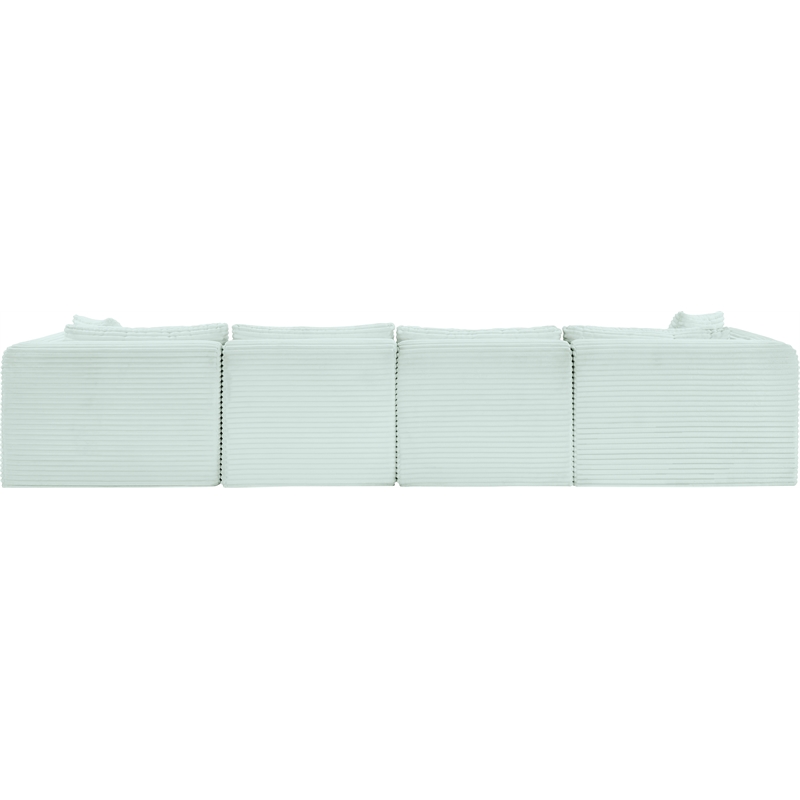 Meridian Furniture 6-Piece Mint Corduroy Performance Fabric Modular Sectional