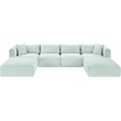 Meridian Furniture 6-Piece Mint Corduroy Performance Fabric Modular Sectional