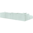 Meridian Furniture 6-Piece Mint Corduroy Performance Fabric Modular Sectional