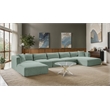 Meridian Furniture 6-Piece Mint Corduroy Performance Fabric Modular Sectional