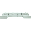 Meridian Furniture 6-Piece Mint Corduroy Performance Fabric Modular Sectional