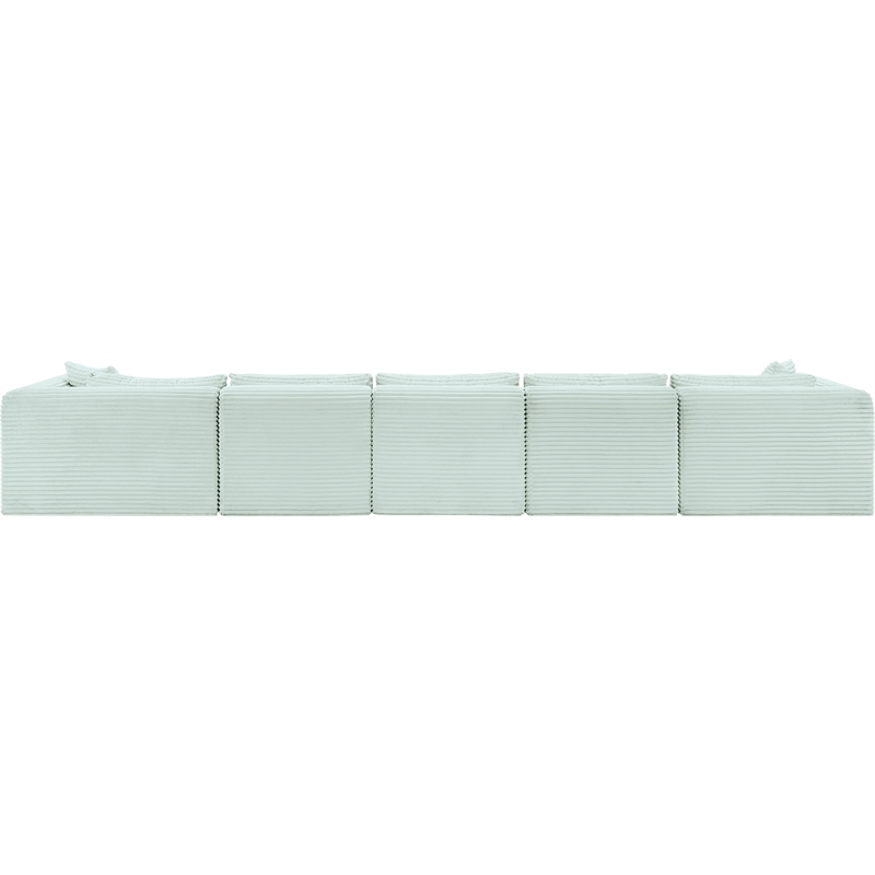Meridian Furniture 6-Piece Mint Corduroy Performance Fabric Modular Sectional