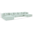 Meridian Furniture 6-Piece Mint Corduroy Performance Fabric Modular Sectional