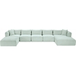 Meridian Furniture 6-Piece Mint Corduroy Performance Fabric Modular Sectional