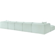 Meridian Furniture 6-Piece Mint Corduroy Performance Fabric Modular Sectional