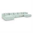Meridian Furniture 6-Piece Mint Corduroy Performance Fabric Modular Sectional