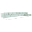 Meridian Furniture 6-Piece Mint Corduroy Performance Fabric Modular Sectional