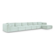Meridian Furniture 6-Piece Mint Corduroy Performance Fabric Modular Sectional