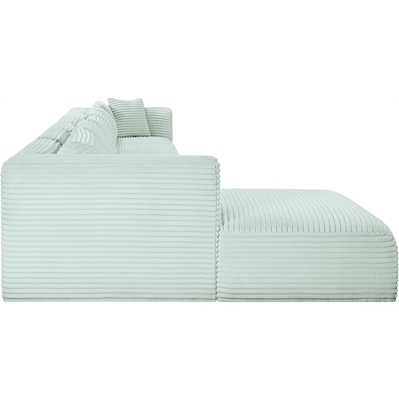 Meridian Furniture 6-Piece Mint Corduroy Performance Fabric Modular Sectional