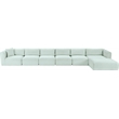 Meridian Furniture 6-Piece Mint Corduroy Performance Fabric Modular Sectional