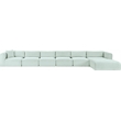 Meridian Furniture 6-Piece Mint Corduroy Performance Fabric Modular Sectional
