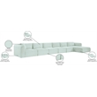 Meridian Furniture 6-Piece Mint Corduroy Performance Fabric Modular Sectional