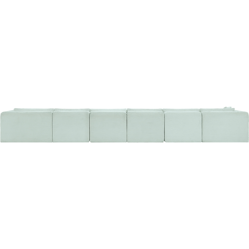 Meridian Furniture 6-Piece Mint Corduroy Performance Fabric Modular Sectional