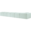 Meridian Furniture 6-Piece Mint Corduroy Performance Fabric Modular Sectional