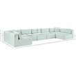 Meridian Furniture 7-Piece Mint Corduroy Performance Fabric Modular Sectional