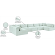 Meridian Furniture 7-Piece Mint Corduroy Performance Fabric Modular Sectional