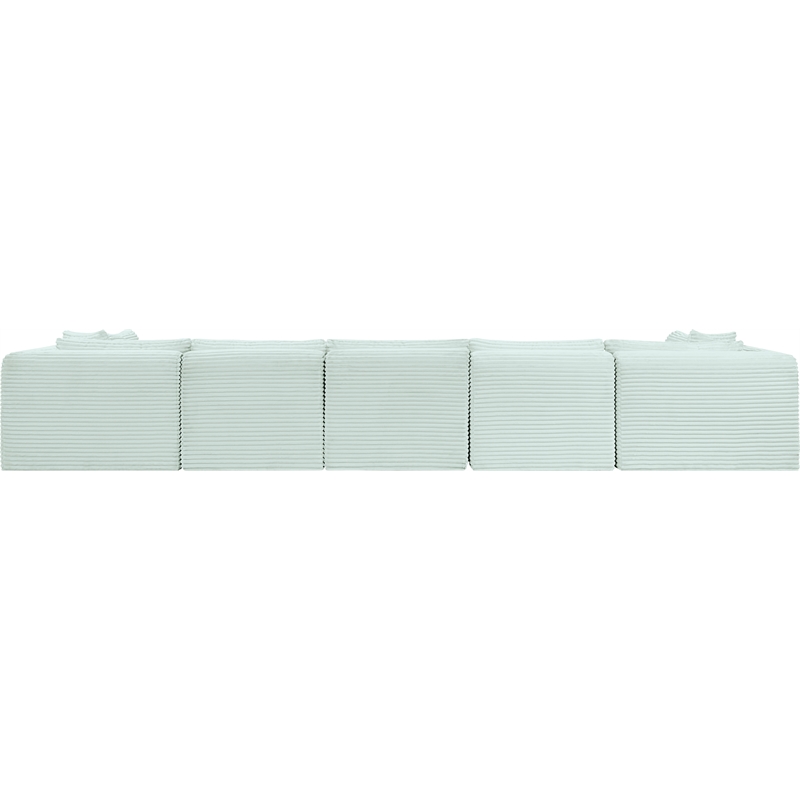 Meridian Furniture 7-Piece Mint Corduroy Performance Fabric Modular Sectional