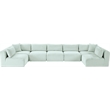 Meridian Furniture 7-Piece Mint Corduroy Performance Fabric Modular Sectional