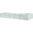 Meridian Furniture 7-Piece Mint Corduroy Performance Fabric Modular Sectional