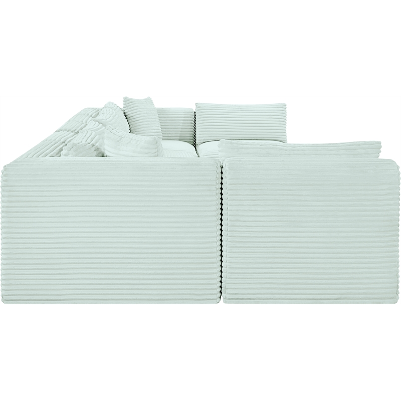 Meridian Furniture 7-Piece Mint Corduroy Performance Fabric Modular Sectional