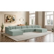 Meridian Furniture 7-Piece Mint Corduroy Performance Fabric Modular Sectional